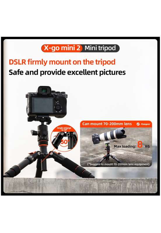 Fotopro Portable Lightweight Mini Tripod Stand - X-Go Mini 2+42QP
