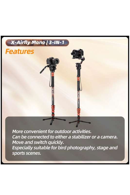 Fotopro x-Airfly Mono Multifunctional Portable Camera Monopod/ Tripod Stand
