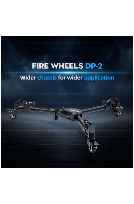 Fotopro Heavy Duty Adjustable Tripod Dolly Base Stand -Fire Wheels DP-2