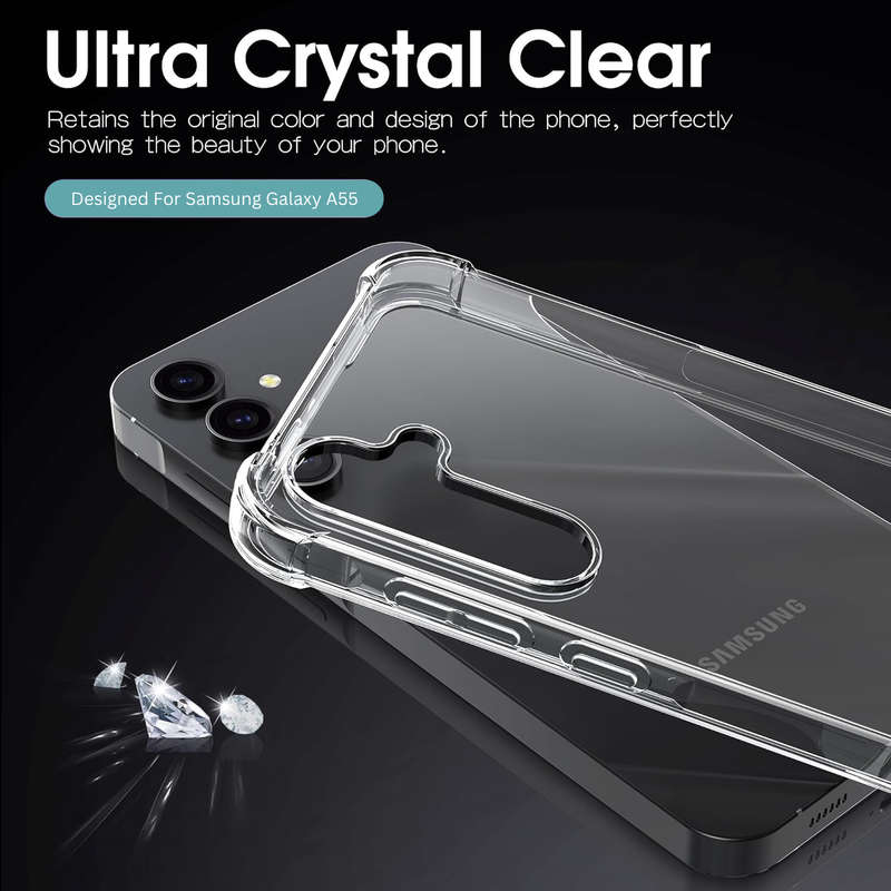 Samsung Galaxy A55 Clear Shock Resistant Armor Cover