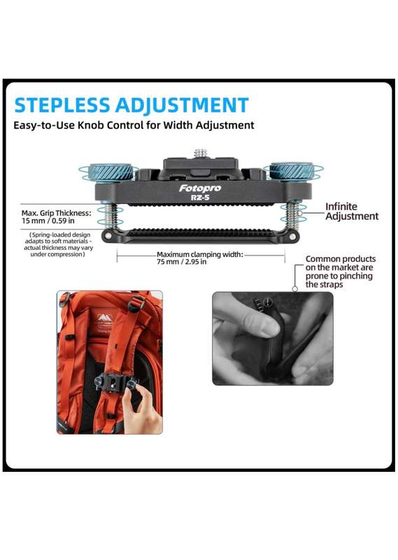 Fotopro Backpack Clamp Quick Release Plate for Camera - QR Plate RZ-5