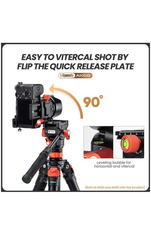 Fotopro AK68 Portable Aluminium Fluid Video Camera Tripod Stand