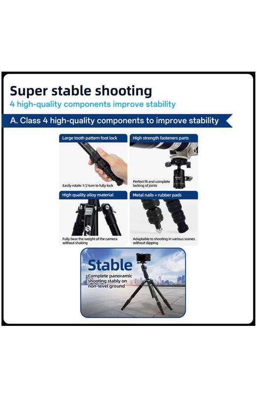 Fotopro Portable Lightweight Camera Tripod Stand - X-Go Gecko E 2+42QP
