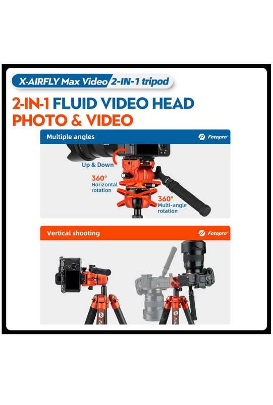 Fotopro x-Airfly Max Video Camera /Phone Tripod Stand/ Monopod Stand