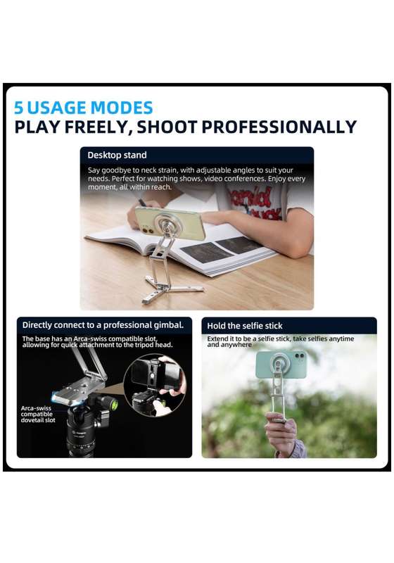 Fotopro Foldable Portable MagSafe Magnetic Smartphone Tripod Stand SY-369C