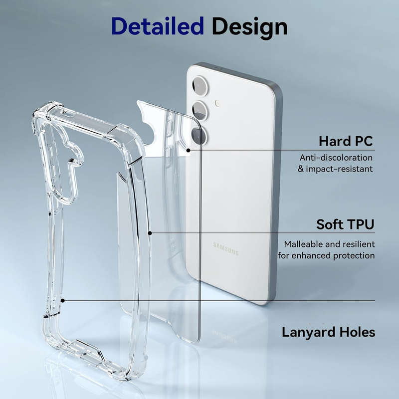 Clear Shock Resistant Armor Case for Samsung Galaxy S24 Plus Cover
