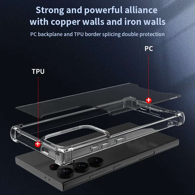 Samsung Galaxy S24/S24 Plus/S24 UltraClear Shock Resistant Armor Case for