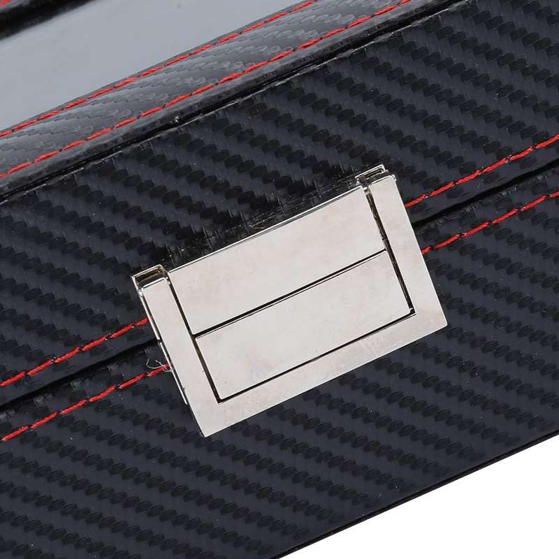 CellTime 6 Slot Watch Box Organizer Carbon Fiber Look PU Leather