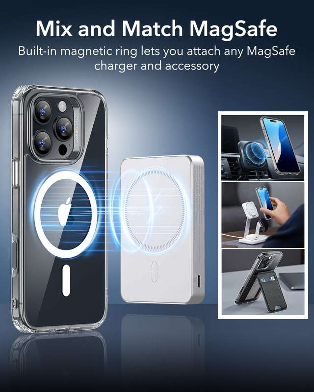 ESR Classic Hybrid MagSafe Cover for iPhone 16 Pro / 16 Pro Max (HaloLock) - Clear