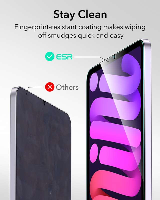ESR iPad Mini 7 / iPad Mini 6 Tempered Glass Screen Protector - Pack of 2