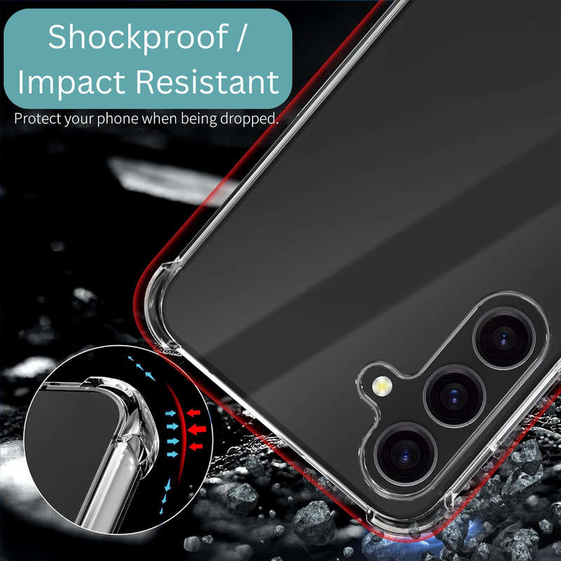Samsung Galaxy A55 Clear Shock Resistant Armor Cover