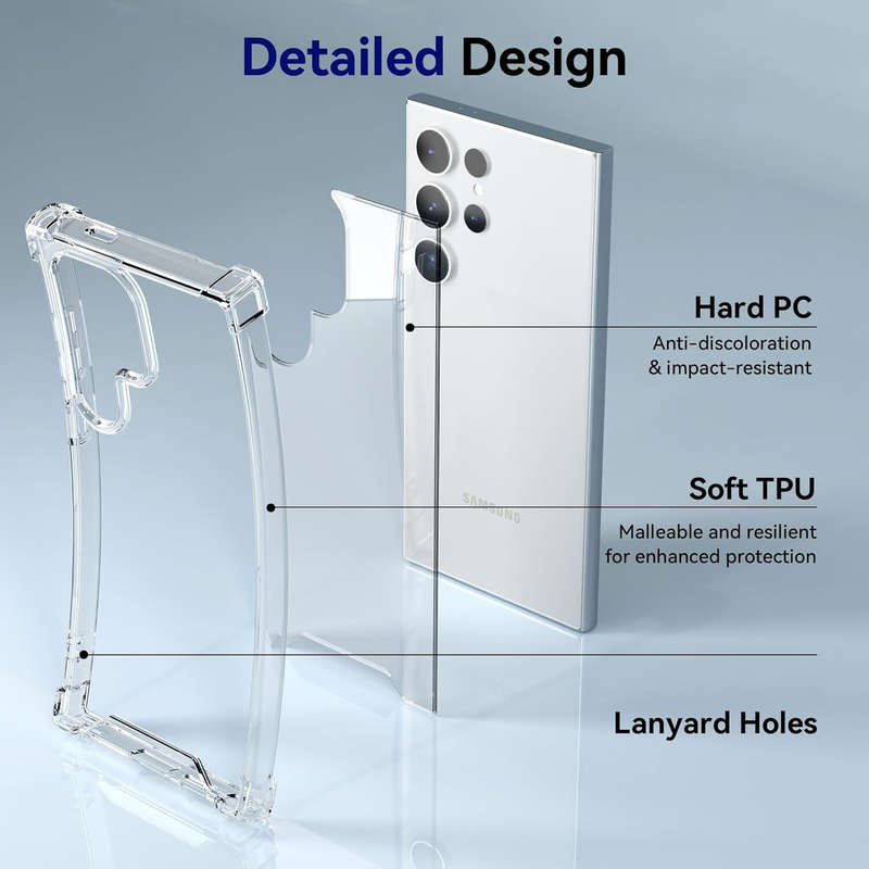 Clear Shock Resistant Armor Case for Samsung Galaxy S24 Ultra Cover