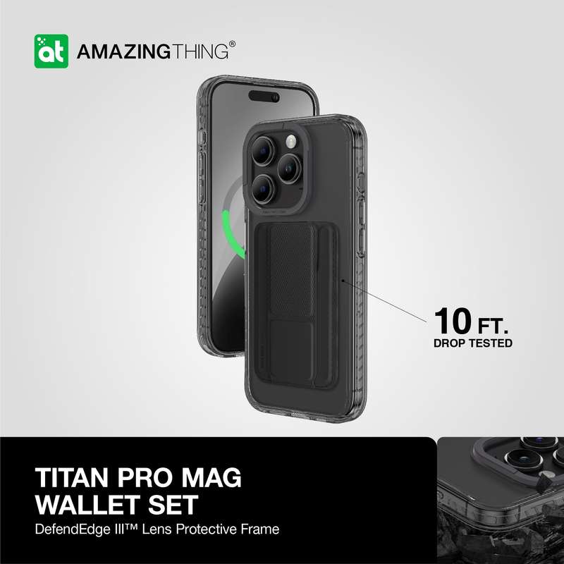 AMAZINGTHING Titan Pro Mag Case Wallet Set for iPhone 15 Pro/15 Pro Max
