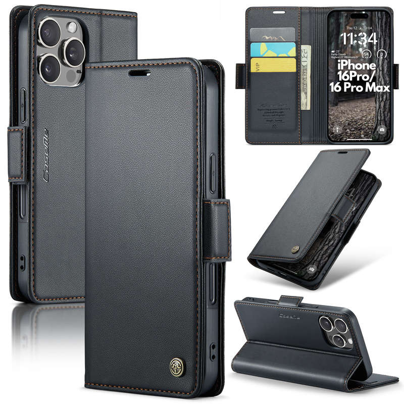 Retro Flip Leather Wallet Cover for iPhone 16 Pro / 16 Pro Max