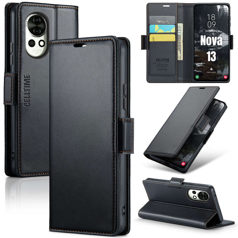 Retro Flip Leather Wallet Cover for Huawei Nova 13