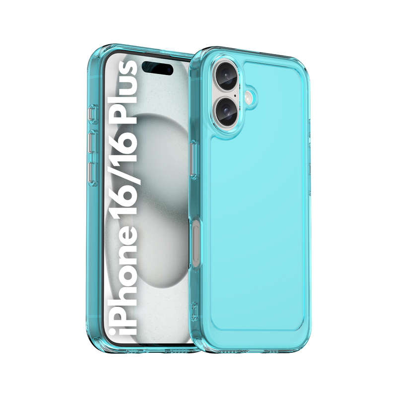 Clear Case for iPhone 16/16 Plus - Shockproof Candy Series Cover