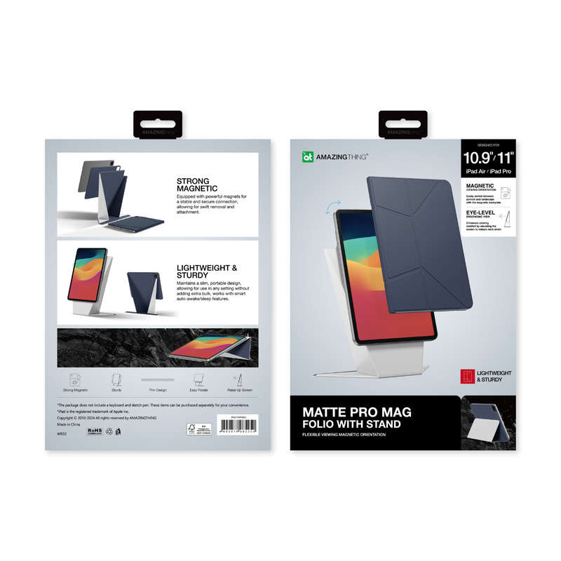 AMAZINGTHING Pro Mag Folio Case Compatible with iPad Air 11"(M3/M2)/iPad Pro 11"(M4) Cover