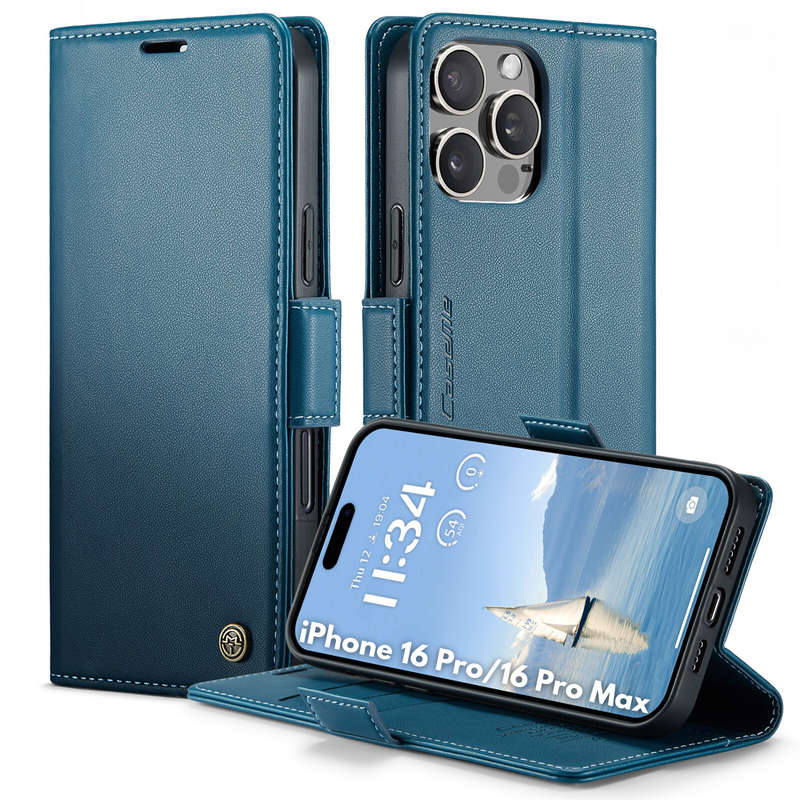 Retro Flip Leather Wallet Cover for iPhone 16 Pro / 16 Pro Max