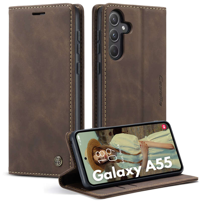 Retro Flip Leather Wallet Cover for Samsung Galaxy A55