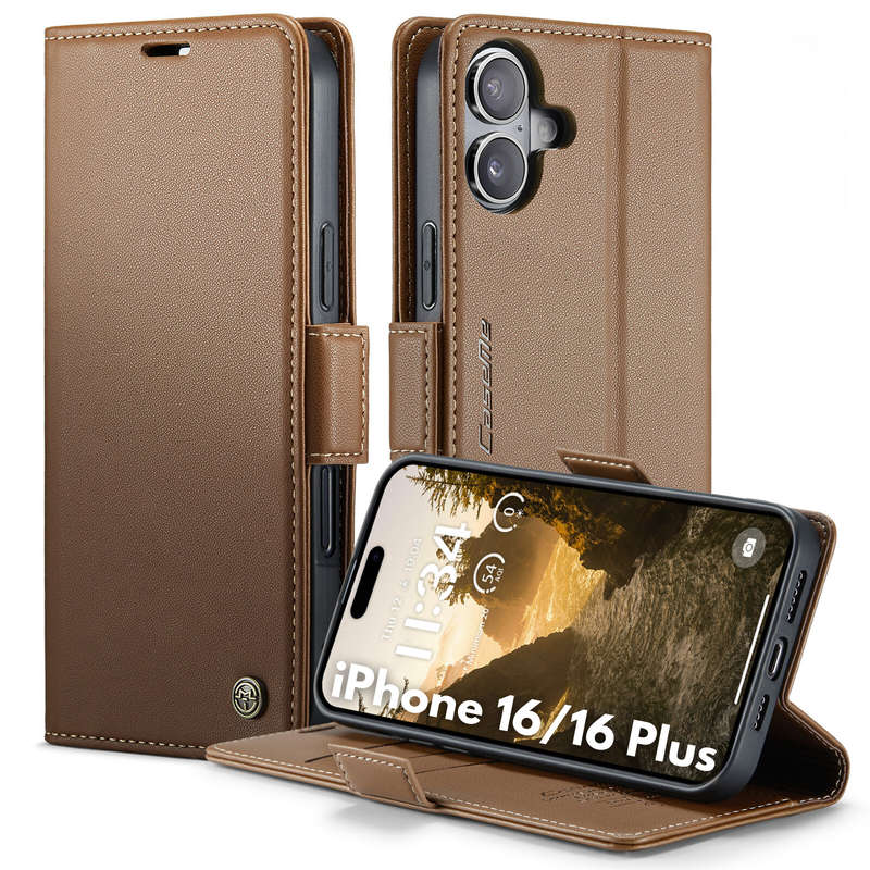 Retro Flip Leather Wallet Cover for iPhone 16 / 16 Plus