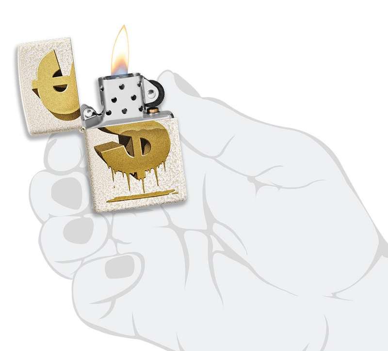 Zippo Lighter Drippy Dollar Design