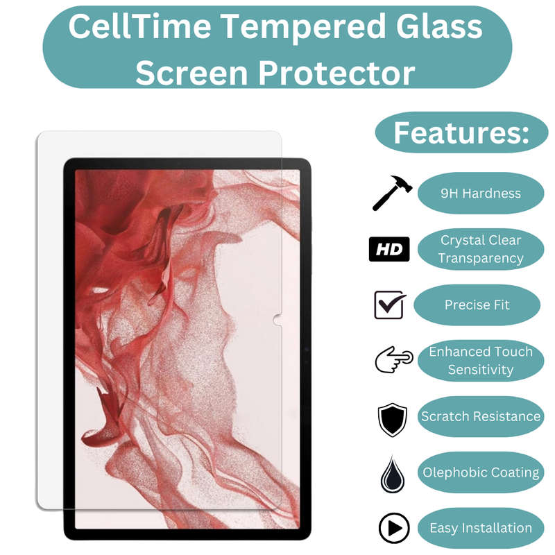 Tempered Glass Screen Guard for Samsung Galaxy Tab S9 Plus (12.4")