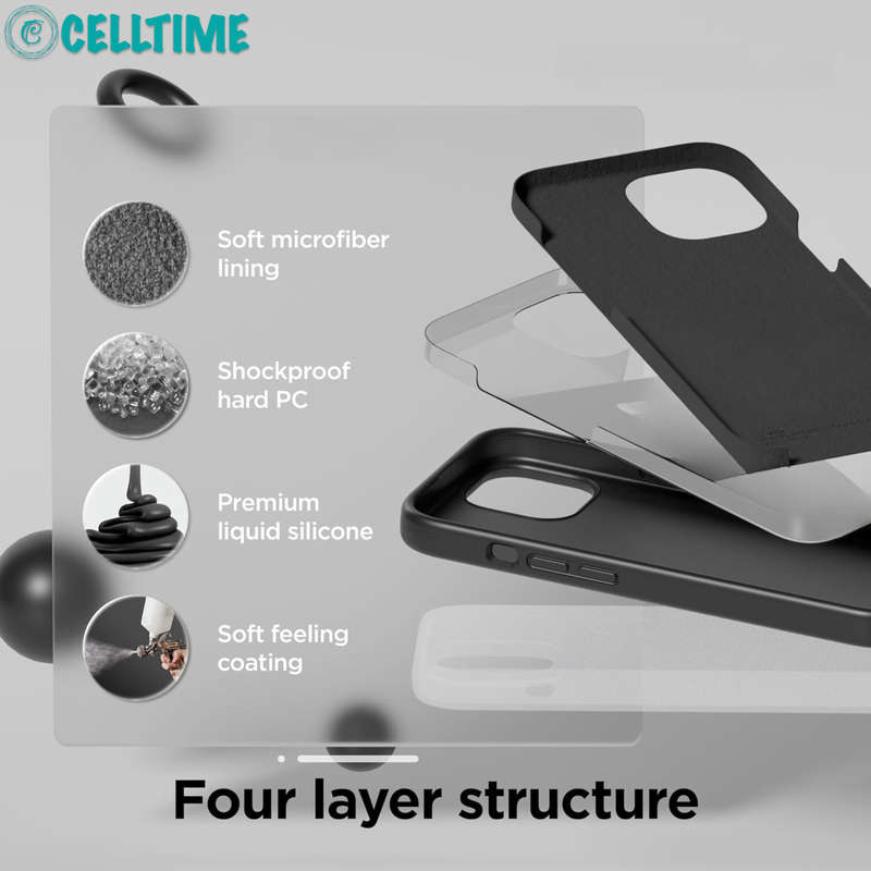 Thickened Design Silicone Cover for iPhone 15 Series Shockproof Case