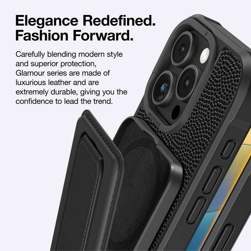 AMAZINGTHING Glamour Mag Shockproof Case Wallet Stand for iPhone 16/16 Plus/16 Pro/16 Pro Max Mag...