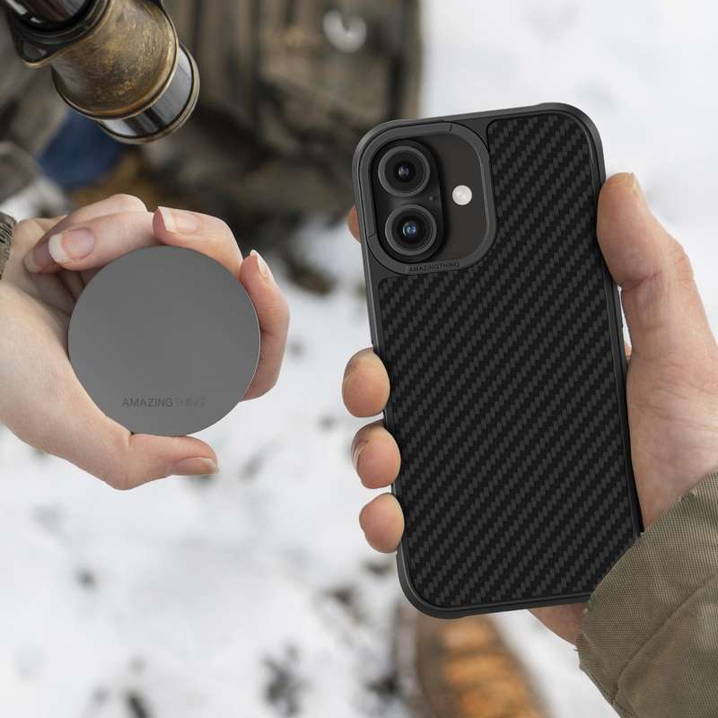 AMAZINGTHING Titan Max Aramid Fiber Mag Case for iPhone 16/16 Plus Shockproof MagSafe Cover