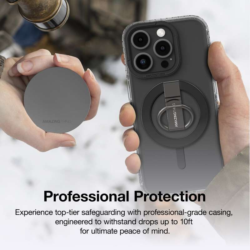 AMAZINGTHING Titan Pro Mag Grip Ring Set Case for iPhone 16/16 Plus/16 Pro/16 Pro Max MagSafe Cover