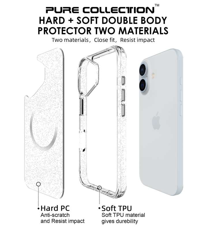 Pure Glitter MagSafe Cover for iPhone 16 / 16 Plus