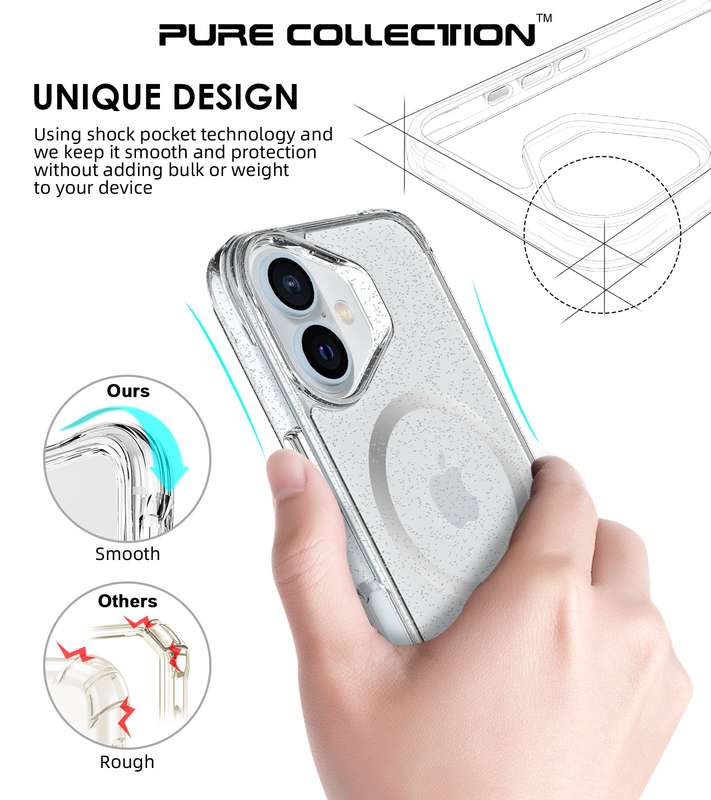 Pure Glitter MagSafe Cover for iPhone 16 / 16 Plus