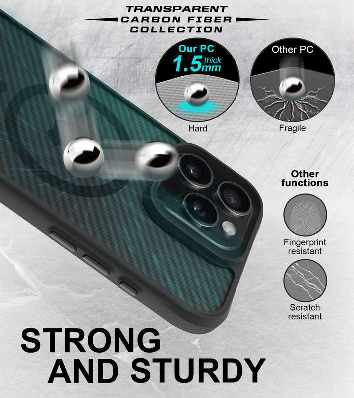 CellTime Carbon Fiber MagSafe Cover for iPhone 16 Pro / 16 Pro Max