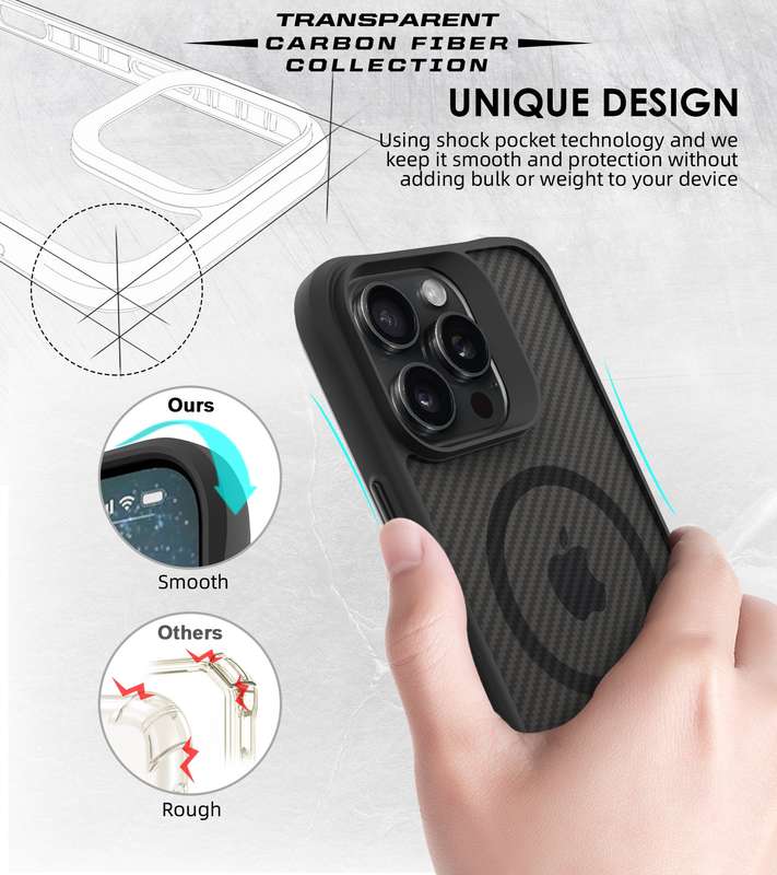 CellTime Carbon Fiber MagSafe Cover for iPhone 16 Pro / 16 Pro Max