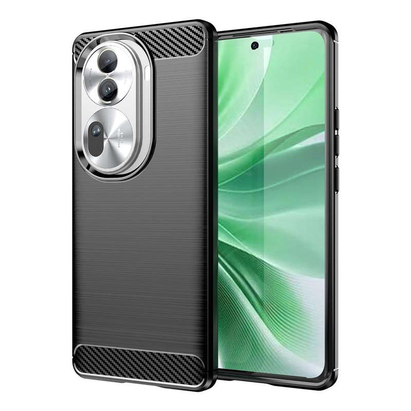 CellTime Carbon Fiber Design Case for Oppo Reno11 Pro 5G Shockproof Cover - Black