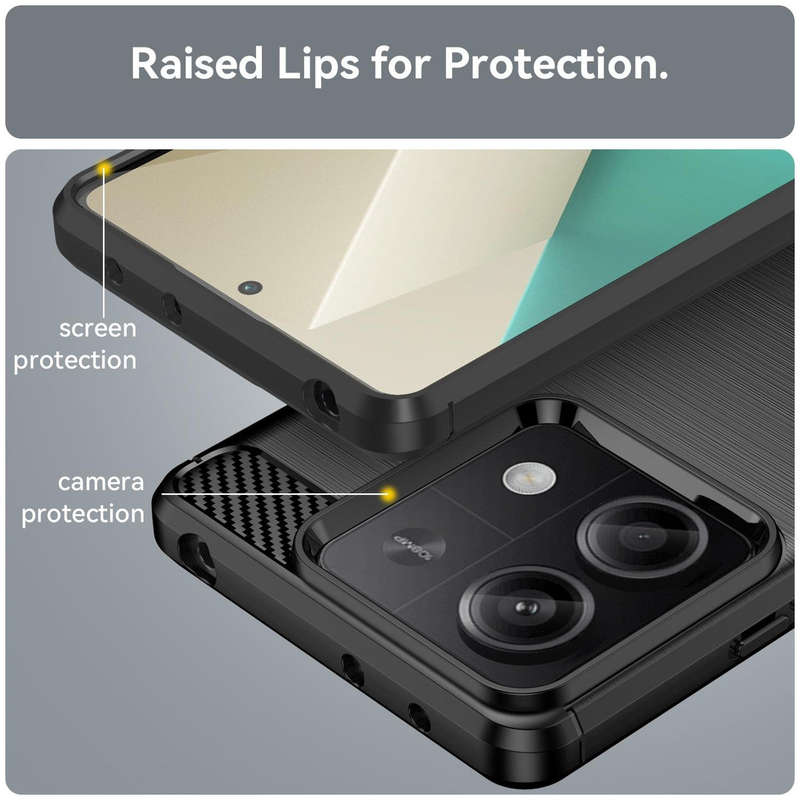 Redmi Note 13 5G Carbon Fiber Design Case Shockproof Cover
