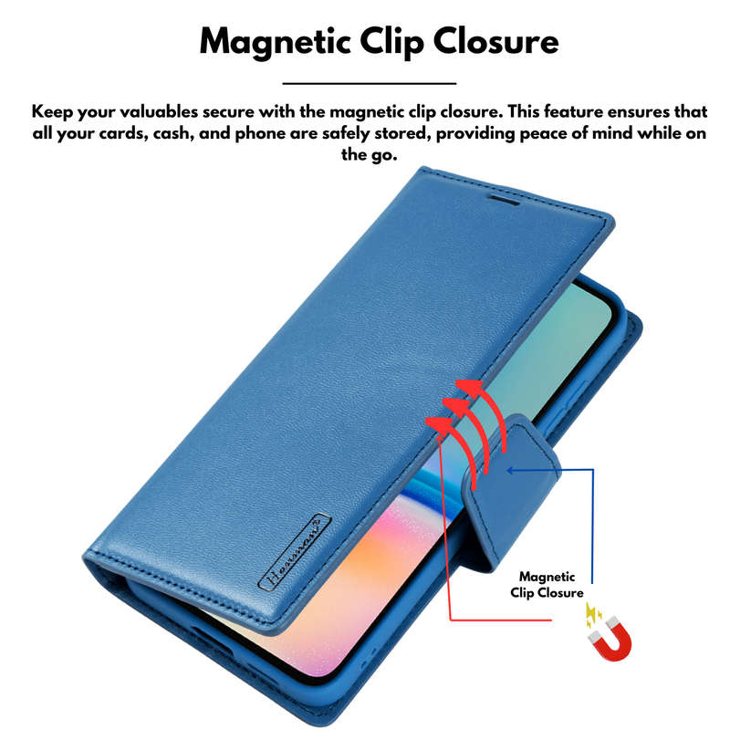 Hanman Classic Flip Leather Wallet Cover for Galaxy A05 / A05S