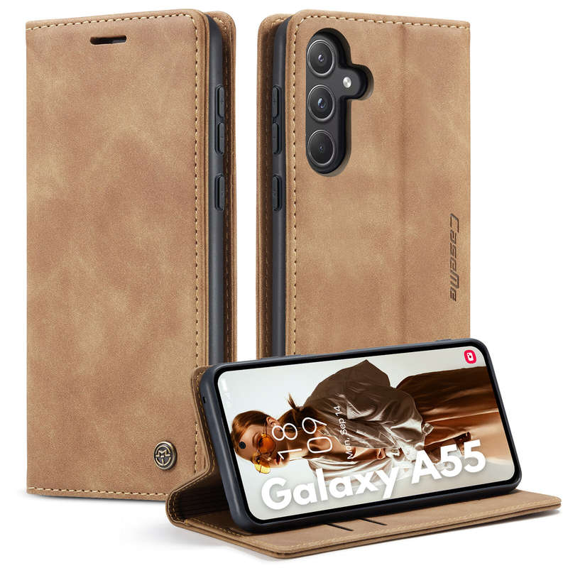 Retro Flip Leather Wallet Cover for Samsung Galaxy A55