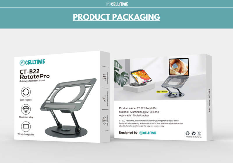 CellTime RotatePro Ergonomic Rotatable Adjustable Aluminium Laptop Stand