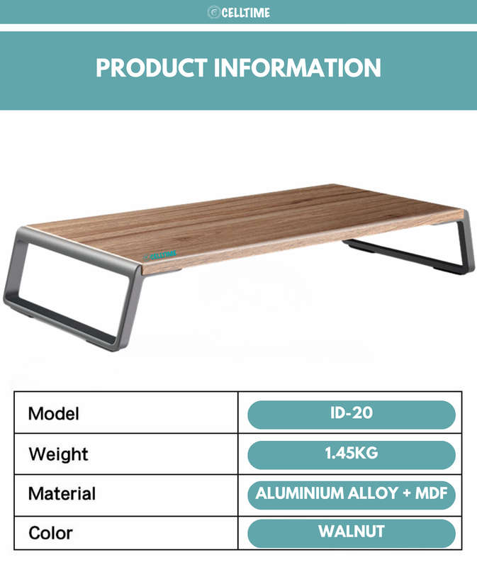 CellTime Multifunctional Ergonomic Wooden Desktop Monitor Riser Stand