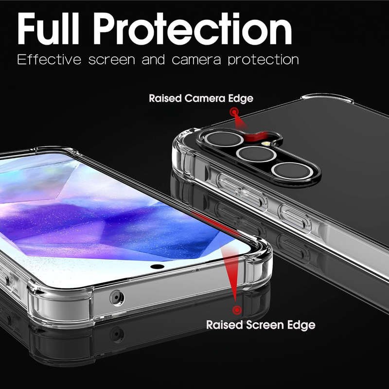 Samsung Galaxy A55 Clear Shock Resistant Armor Cover