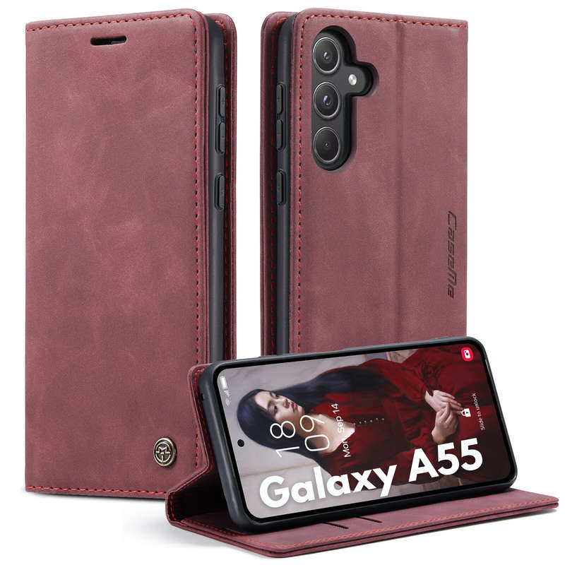Retro Flip Leather Wallet Cover for Samsung Galaxy A55