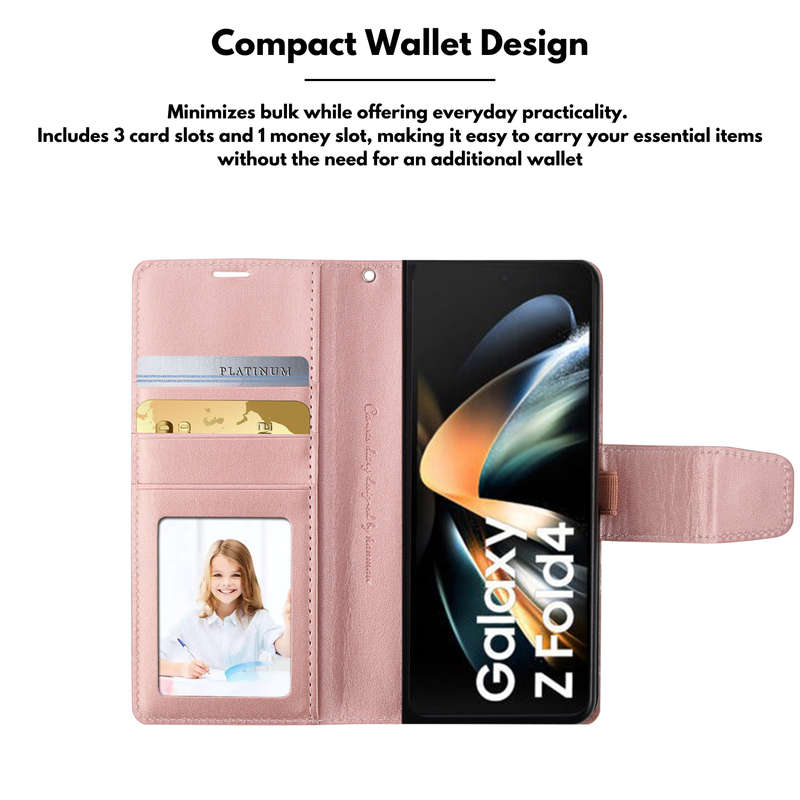 Hanman Classic Flip Leather Wallet Cover for Samsung Galaxy Z Fold 4