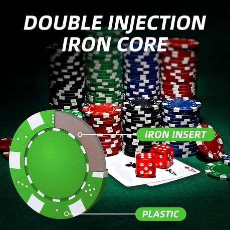Poker Set 500 Pieces with Aluminum Case, 2 Decks of Cards, 5 Dice, Dealer B