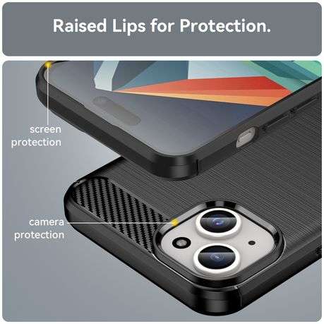Carbon Fiber Design Cover for iPhone 15 Plus Shockproof Case