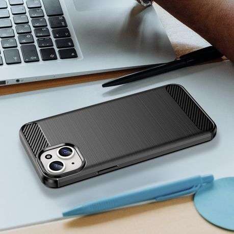 Carbon Fiber Design Cover for iPhone 15 Plus Shockproof Case