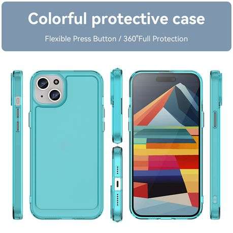 Candy Series Clear Cover for iPhone 15 Plus Shockproof Case