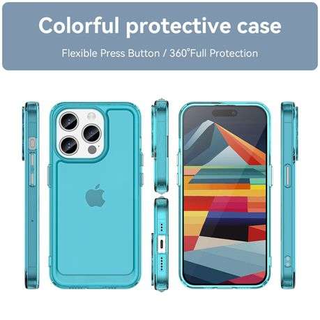 Candy Series Clear Cover for iPhone 15 Pro Shockproof Case