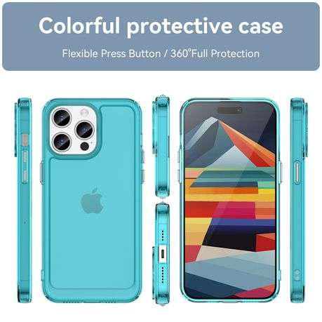 Candy Series Clear Cover for iPhone 15 Pro Max Shockproof Case