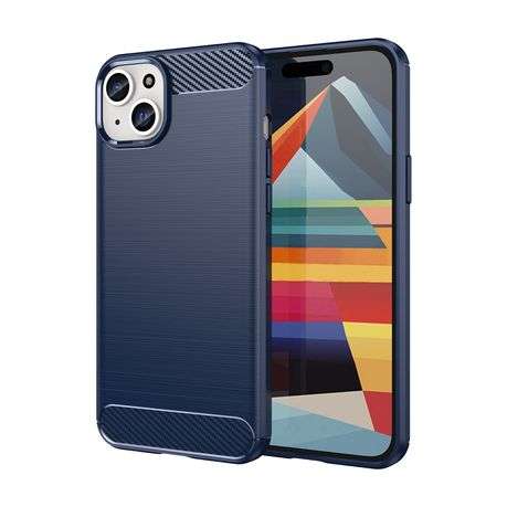 Carbon Fiber Design Cover for iPhone 15 Plus Shockproof Case